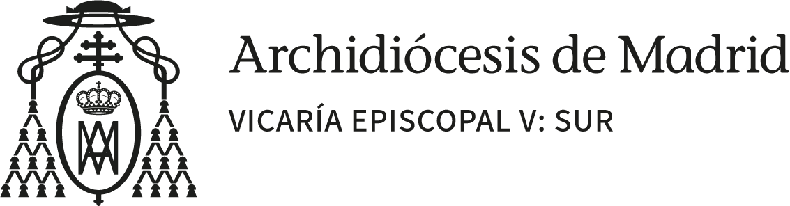 Imagotipo horizontal en negro de Vicaría Episcopal Sur
