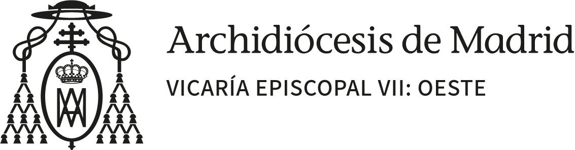 Imagotipo horizontal en negro de Vicaría Episcopal Oeste