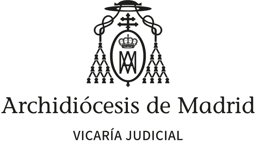 Imagotipo vertical en negro de Tribunal Eclesiástico