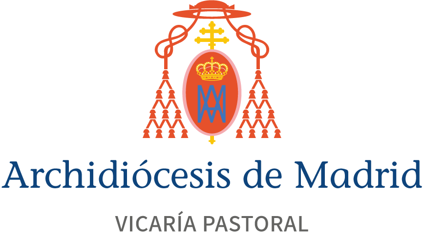 Imagotipo vertical en color de Delegación Episcopal de Pastoral para la Zona Centro